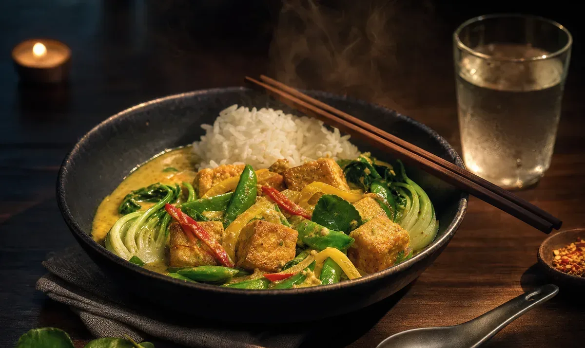 Thai coconut curry z tofu