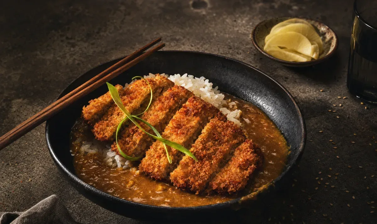 Katsu Tempeh Curry w stylu japońskim